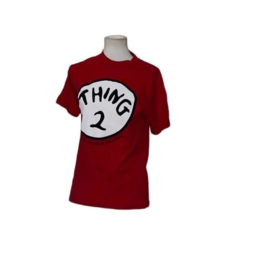 Dr. Seuss Universal Studios Thing 2 Red Cosplay Short Sleeve T-Shirt Sz S Small
